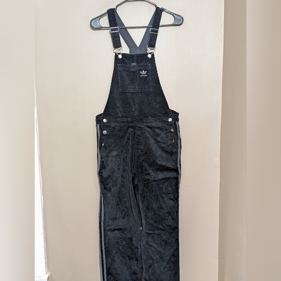 Adidas Corduroy"Comfy Cords" Overalls, Size:Small, Color:Black - Picture 1 of 6